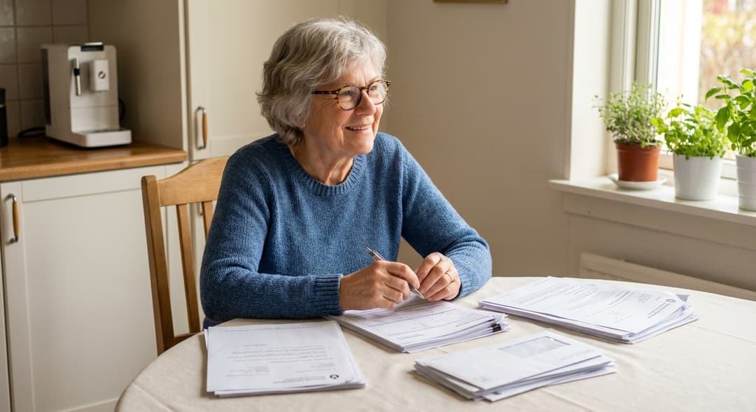 Senior reviewing Medicare Supplement plan documents with an agent
